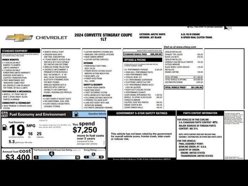 2024 Chevrolet Corvette Stingray w/1LT