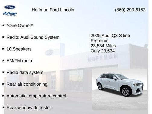 Arkona White 2025 Audi Q3 Premium 45 TFSI S line quattro Tiptronic