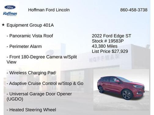 Rapid Red Metallic Tinted Clearcoat 2022 Ford Edge ST
