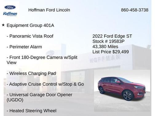 Rapid Red Metallic Tinted Clearcoat 2022 Ford Edge ST