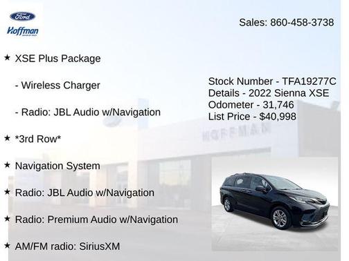 2022 Toyota Sienna XSE 7 Passenger