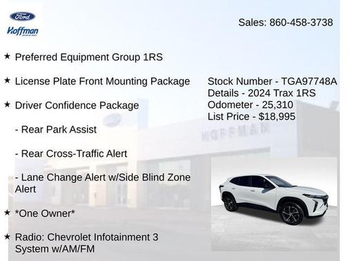 Summit White 2024 Chevrolet Trax FWD 1RS
