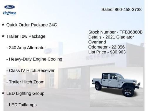 Bright White Clearcoat 2021 Jeep Gladiator Overland