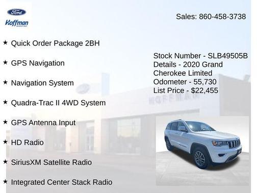 Bright White Clearcoat 2020 Jeep Grand Cherokee Limited
