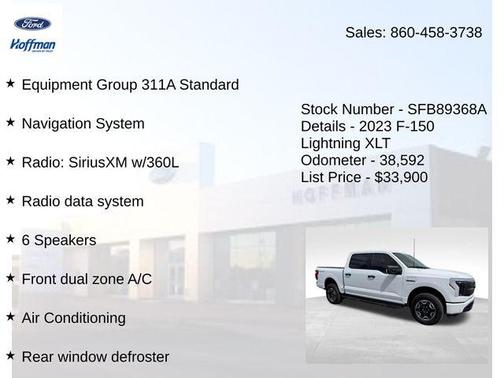 Oxford White 2023 Ford F-150 Lightning XLT