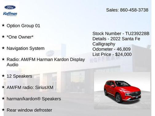 Calypso Red 2022 Hyundai SANTA FE Calligraphy