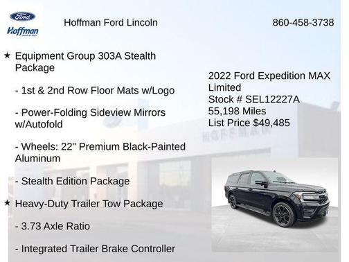 Agate Black Metallic 2022 Ford Expedition Max Limited