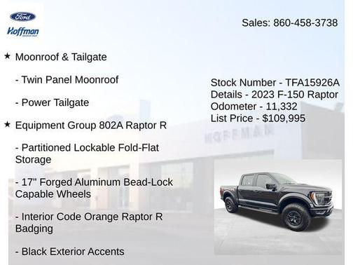 Agate Black Metallic 2023 Ford F-150 Raptor