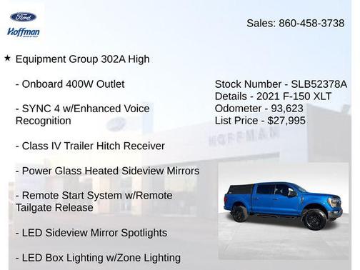 Velocity Blue Metallic 2021 Ford F-150 XLT