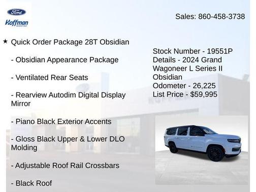 Bright White Clearcoat 2024 Jeep Grand Wagoneer L Series II 4x4