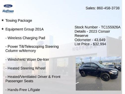Infinite Black Metallic Clearcoat 2023 Lincoln Corsair Reserve