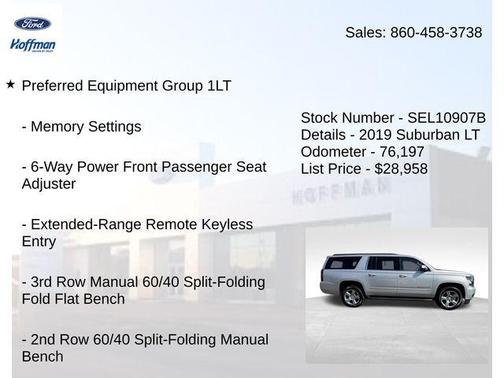 Silver Ice Metallic 2019 Chevrolet Suburban LT