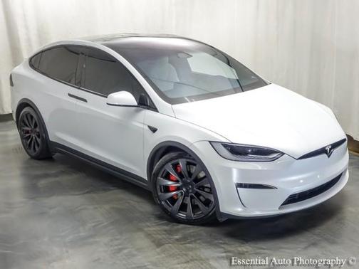 Pearl White Multi 2023 Tesla Model X Plaid