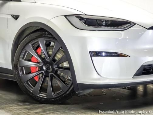 Pearl White Multi 2023 Tesla Model X Plaid