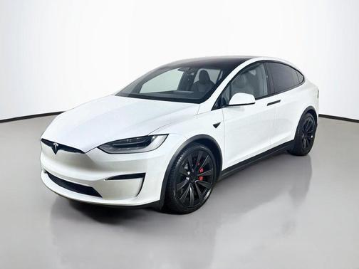 Pearl White Multi 2023 Tesla Model X Plaid