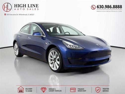 Blue 2018 Tesla Model 3
