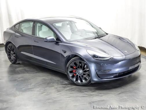 Midnight Silver Metallic 2021 Tesla Model 3 Performance