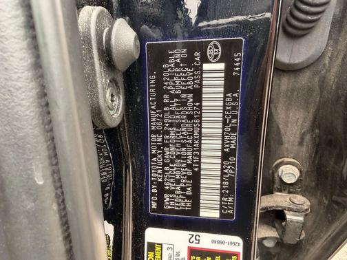 Midnight Black Metallic 2021 Toyota Camry Hybrid XLE