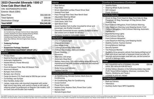 Black 2023 Chevrolet Silverado 1500 LT