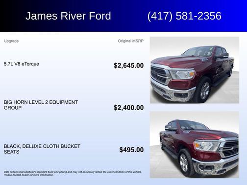 Delmonico Red Pearlcoat 2019 RAM 1500 Big Horn