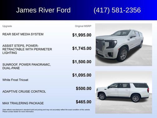 White Frost Tricoat 2023 GMC Yukon XL Denali