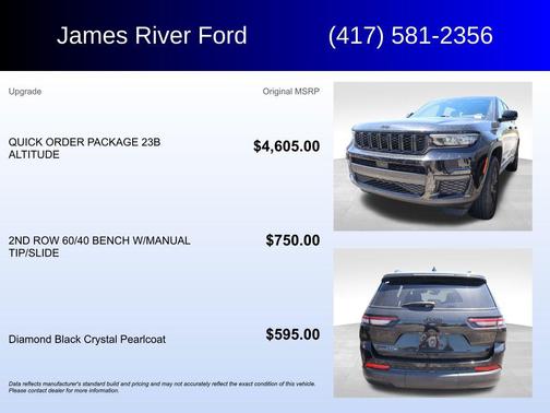 Diamond Black Crystal Pearlcoat 2024 Jeep Grand Cherokee L Altitude