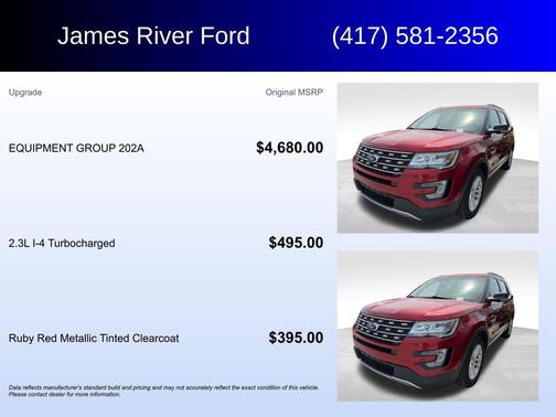 Ruby Red Metallic Tinted Clearcoat 2017 Ford Explorer XLT