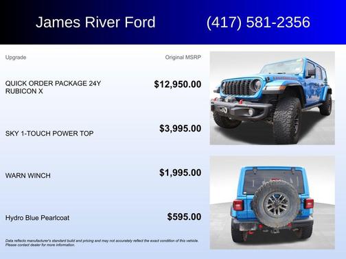 Hydro Blue Pearlcoat 2024 Jeep Wrangler Rubicon