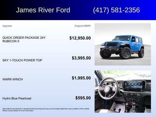 Hydro Blue Pearlcoat 2024 Jeep Wrangler Rubicon