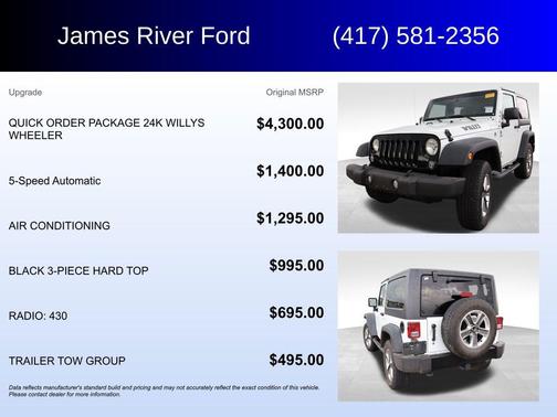 Bright White Clearcoat 2017 Jeep Wrangler Willys Wheeler