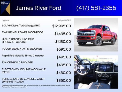Rapid Red Metallic Tinted Clearcoat 2024 Ford F-250 Platinum