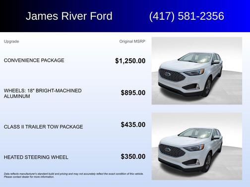 Oxford White 2024 Ford Edge SEL