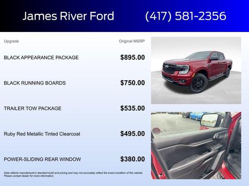 Ruby Red Metallic Tinted Clearcoat 2026 Ford Ranger XLT