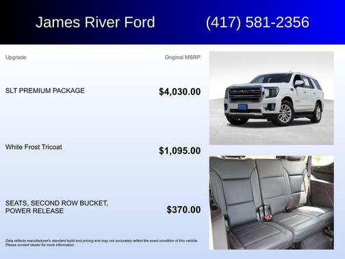 White Frost Tricoat 2024 GMC Yukon SLT
