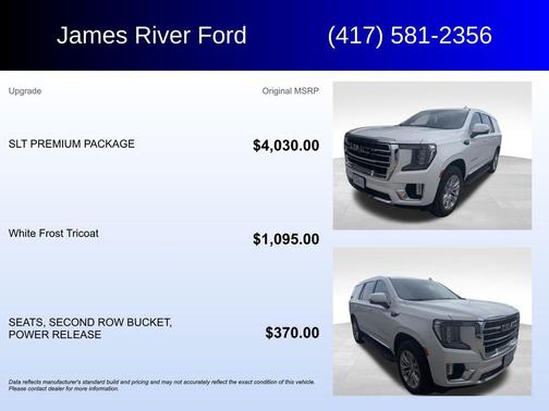 White Frost Tricoat 2024 GMC Yukon SLT