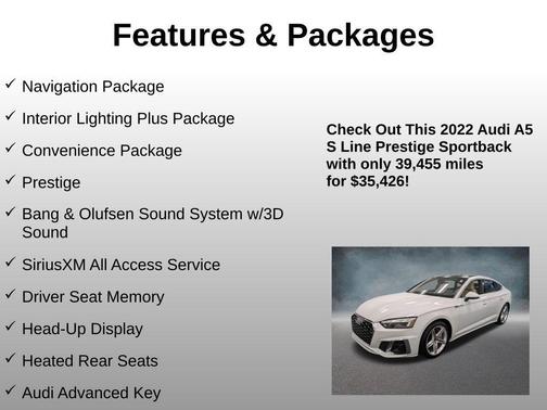 2022 Audi A5 Sportback 45 S Line Prestige