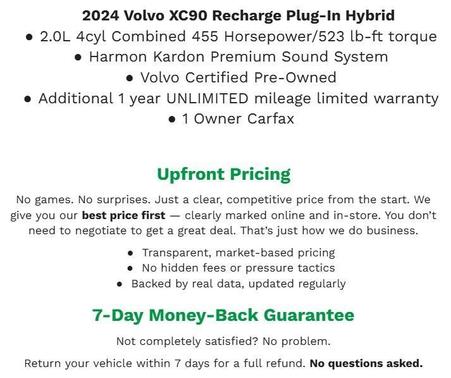 2024 Volvo XC90 Recharge Plug-In Hybrid T8 Plus 6-Seater