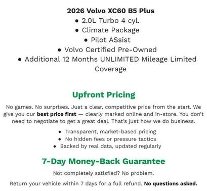 Denim Blue Metallic 2026 Volvo XC60 B5 Plus