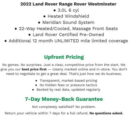 2022 Land Rover Range Rover Westminster
