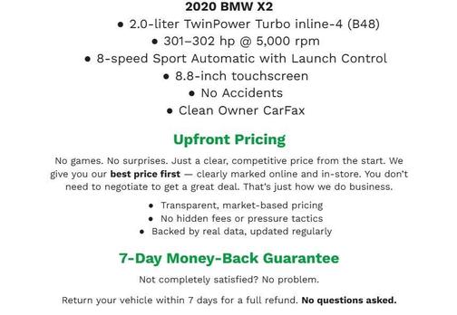 Black Sapphire Metallic 2020 BMW X2 M35i