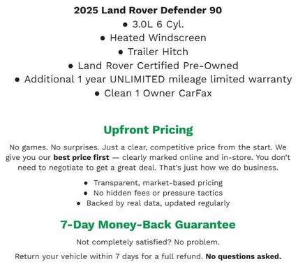 2025 Land Rover Defender 90 P400 X-Dynamic SE
