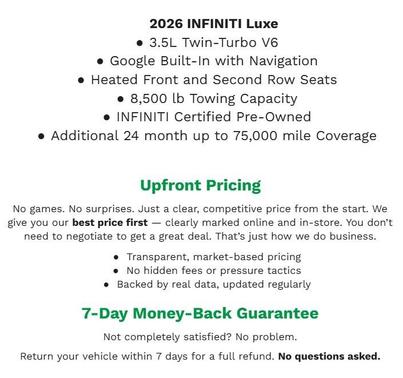 2026 INFINITI QX80 Luxe