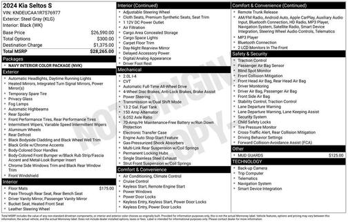 Steel Gray 2024 Kia Seltos S