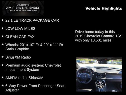 Shadow Gray Metallic 2019 Chevrolet Camaro 1SS