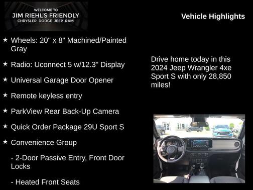 Bright White Clearcoat 2024 Jeep Wrangler 4xe Sport S