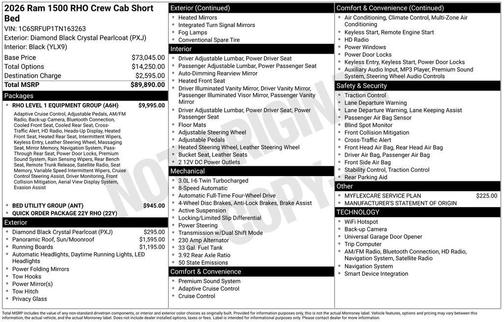2026 RAM 1500 RHO Crew Cab 4x4 5'7' Box