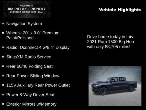 Diamond Black Crystal Pearlcoat 2021 RAM 1500 Big Horn/Lone Star