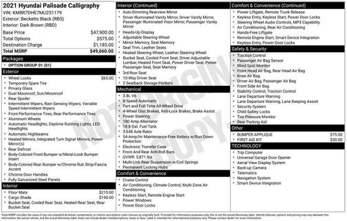 2021 Hyundai PALISADE Calligraphy