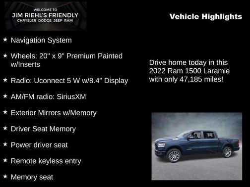 Patriot Blue Pearlcoat 2022 RAM 1500 Laramie