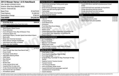 2012 Nissan Versa 1.8 S